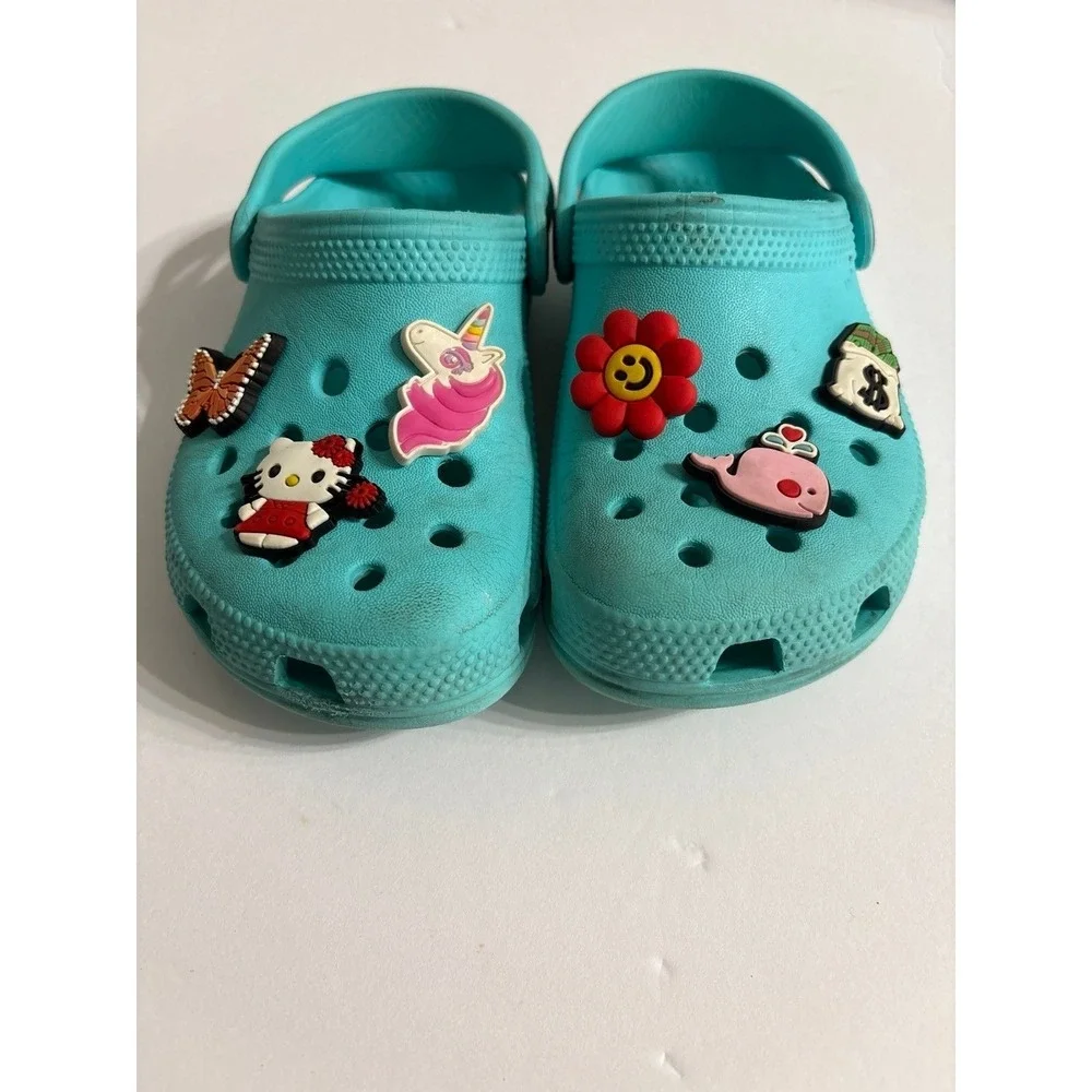 Crocs Blue with Charms (sz. 10 C)